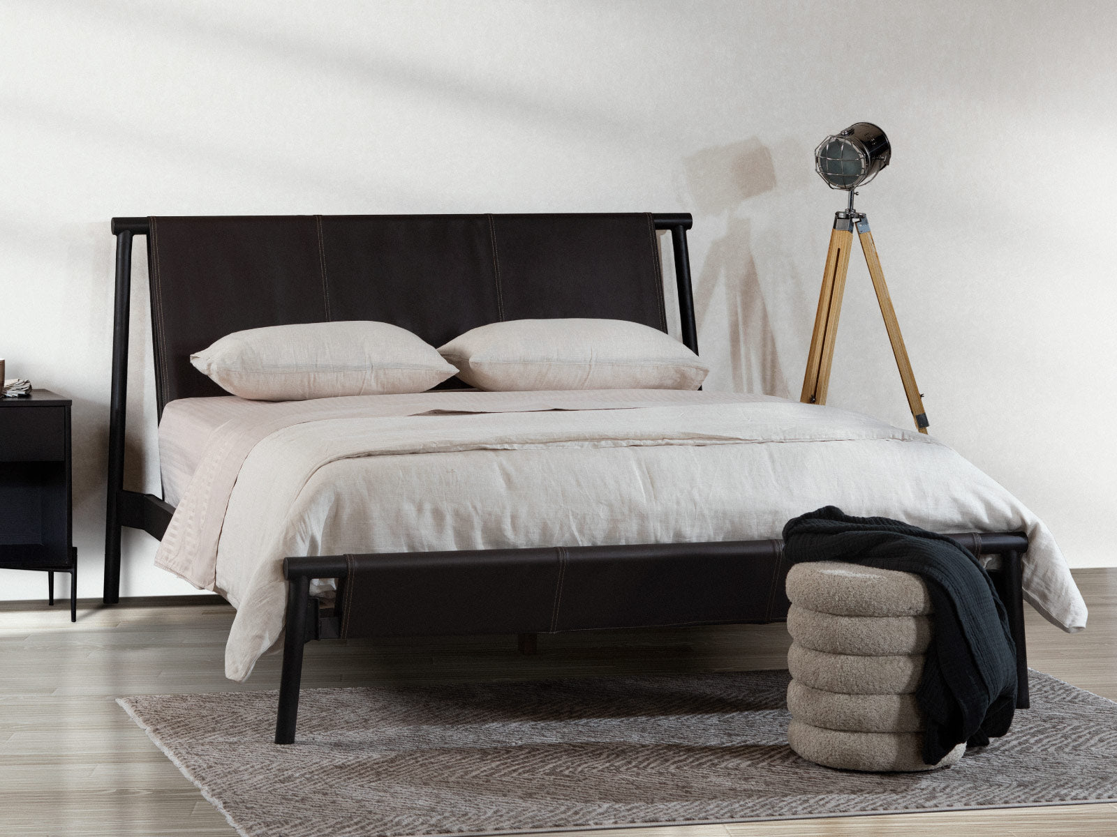 Cama Indie Pespunte Beige