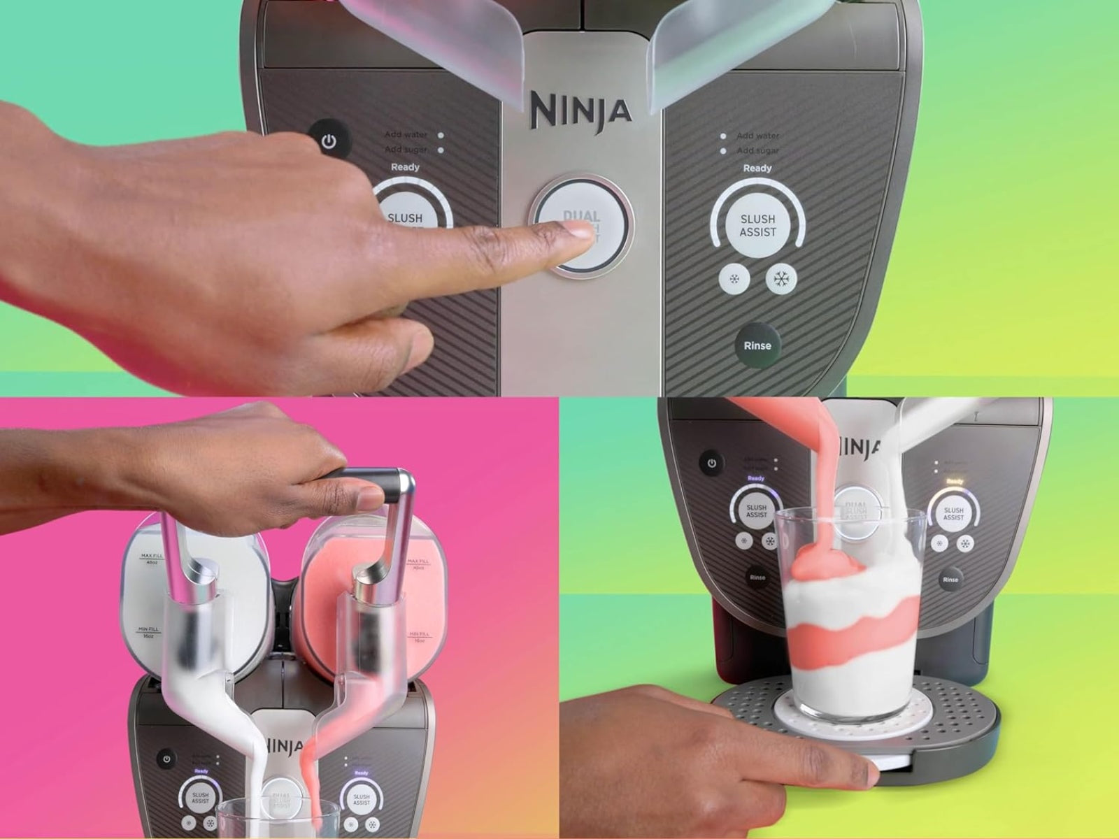 Máquina de Bebidas Congeladas Slushi Double Barrel XL Ninja