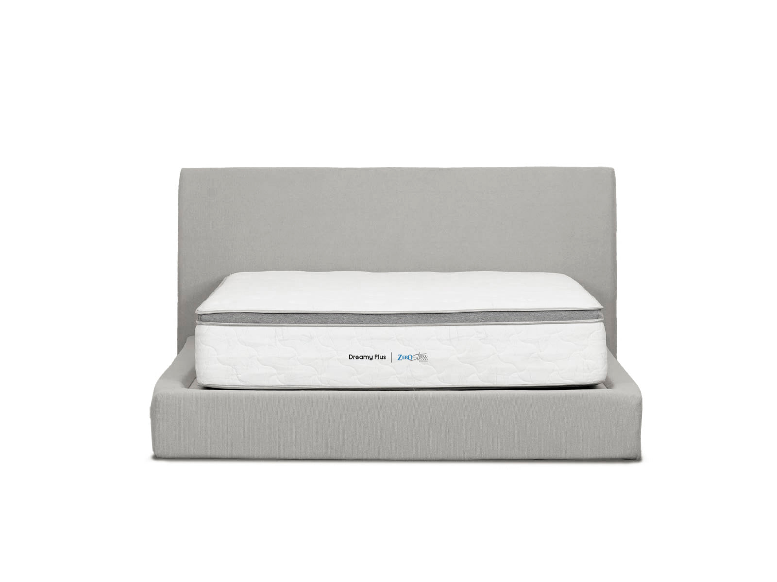 Cama Anny Greige + Colchon Dreamy Plus