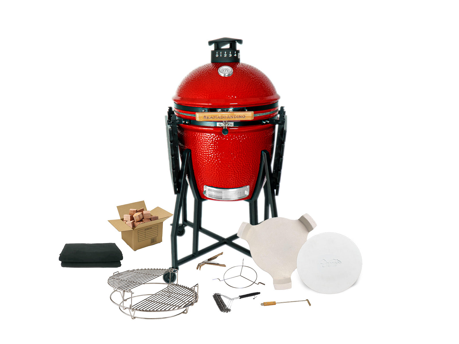 Grill Kamado Andino Large #Color_Rojo #Version_Profesional