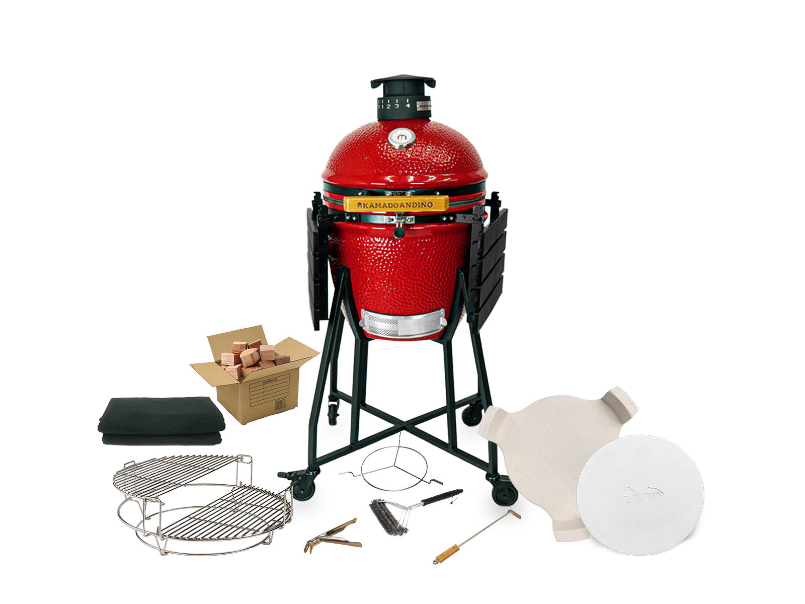 Grill Kamado Andino Medium #Color_Rojo #Version_Profesional