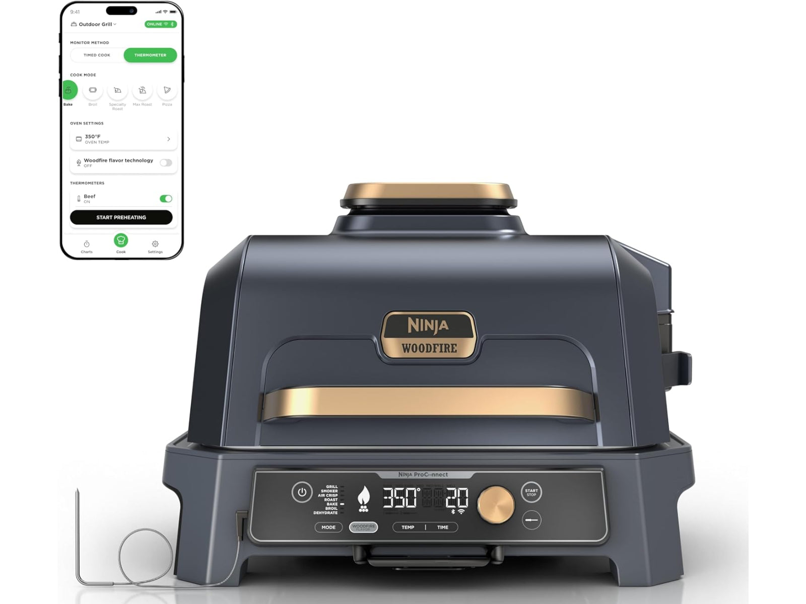 Grill Ahumador de Exterior Ninja #Color_AzulDorado