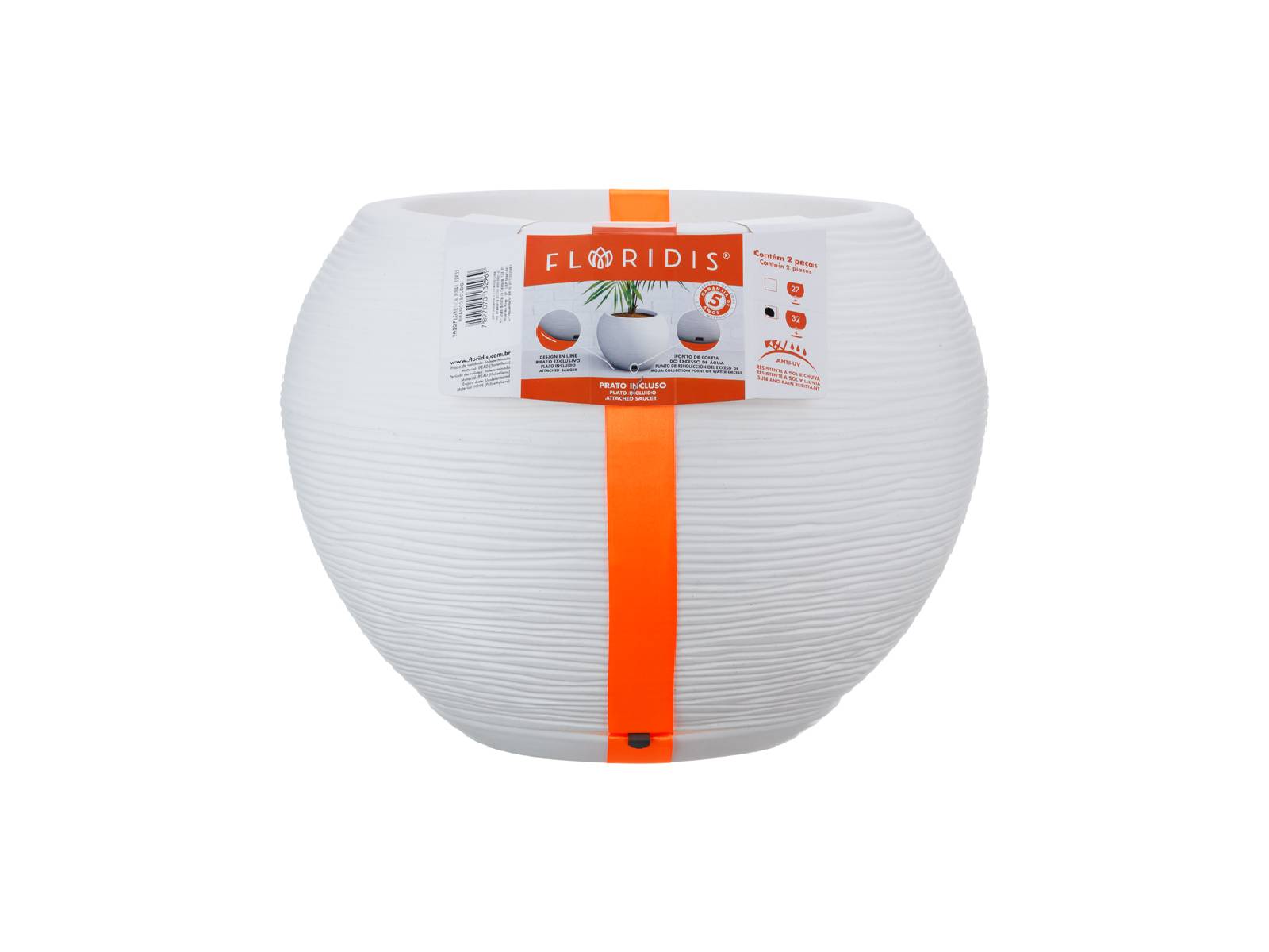 Maceta Florencia Sisal 32 x 32 cm C/Blanco Floridis