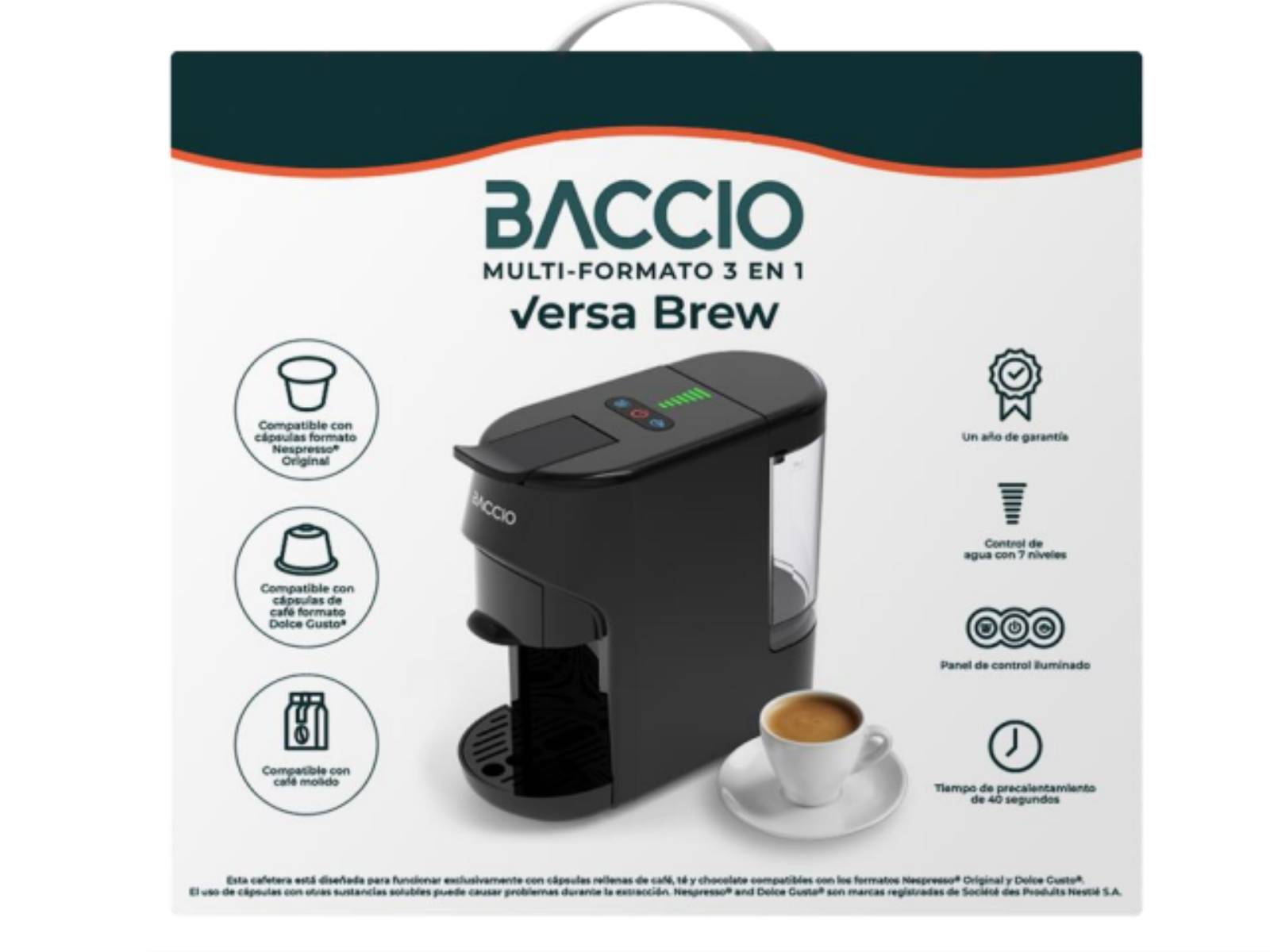 Cafetera Multiformato 3 en 1 Baccio