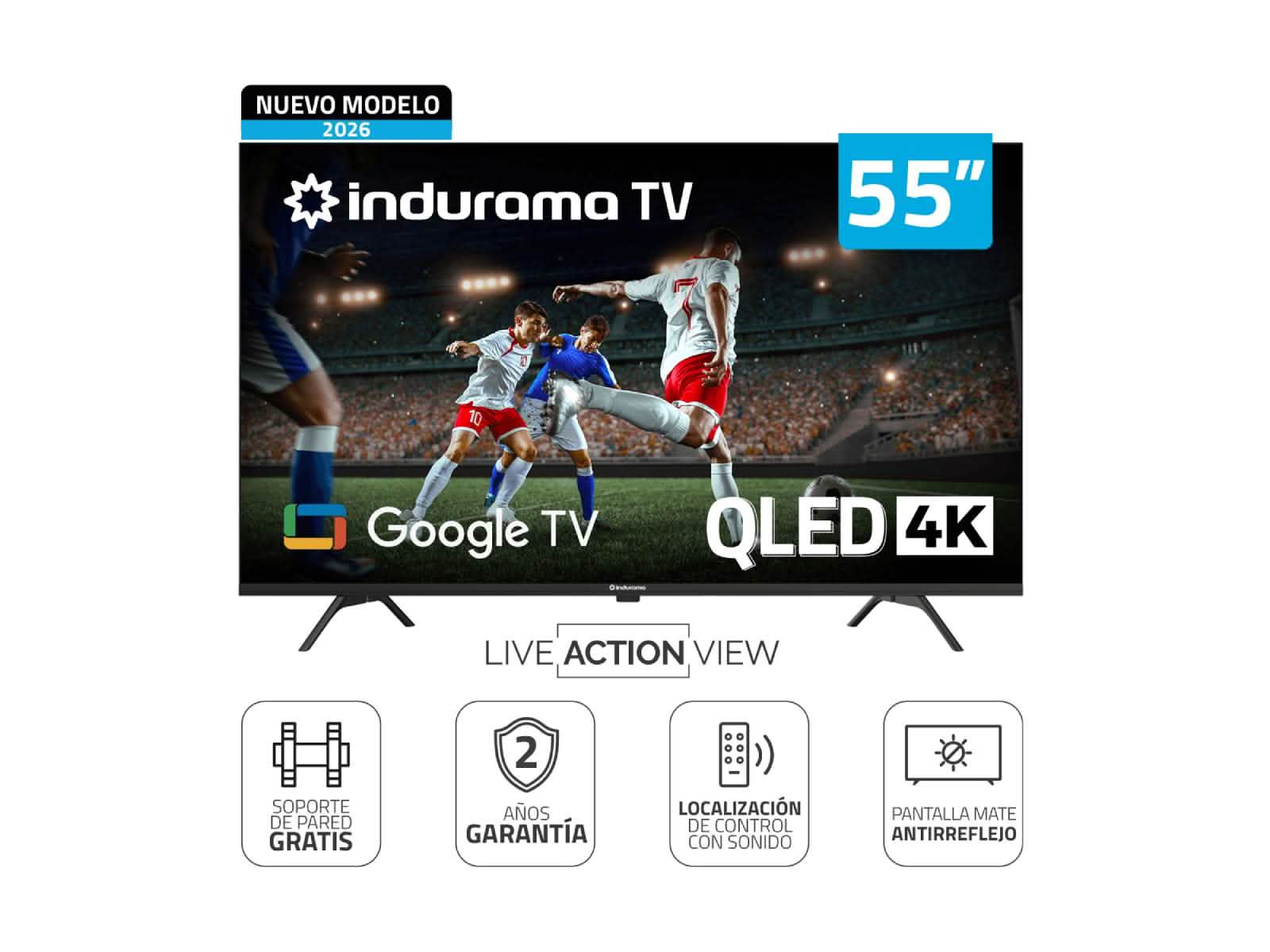 Televisor 55" QLED UHD 4k Google Tv | Indurama