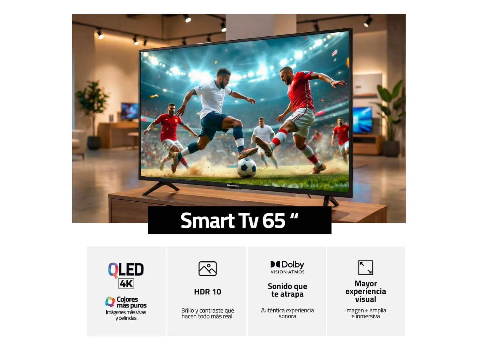 Televisor 65" QLED UHD 4k Google Tv | Indurama