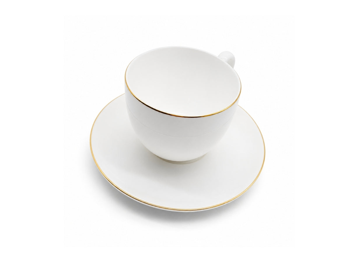 Set Taza + Plato Blanco Cerámica Warenhaus