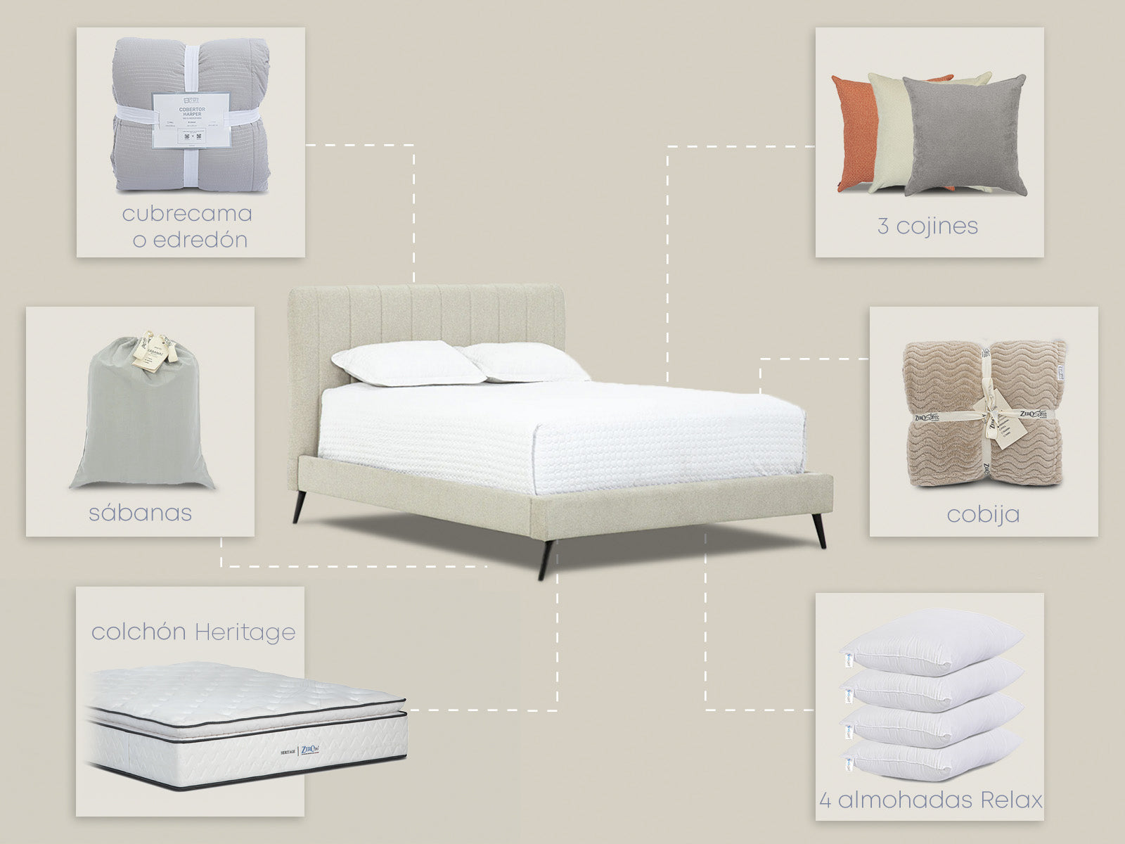 Set Dormitorio Bombay Full Heritage