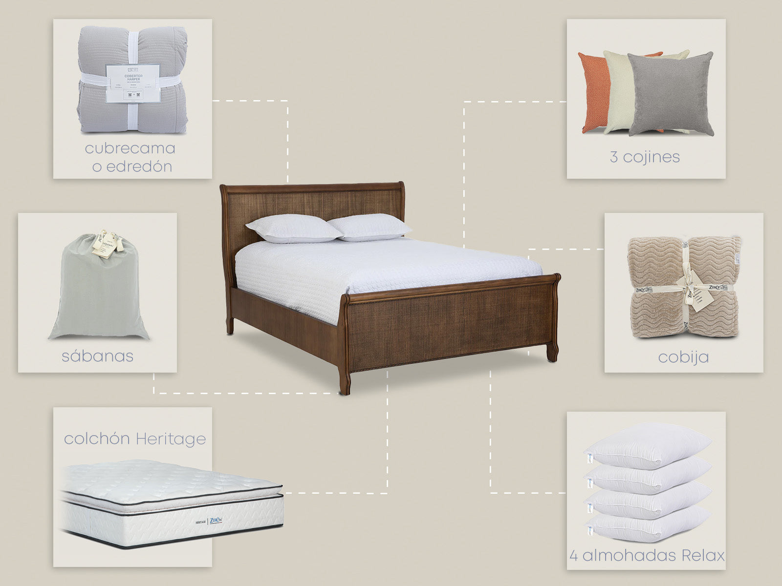 Set Dormitorio Capri King Heritage