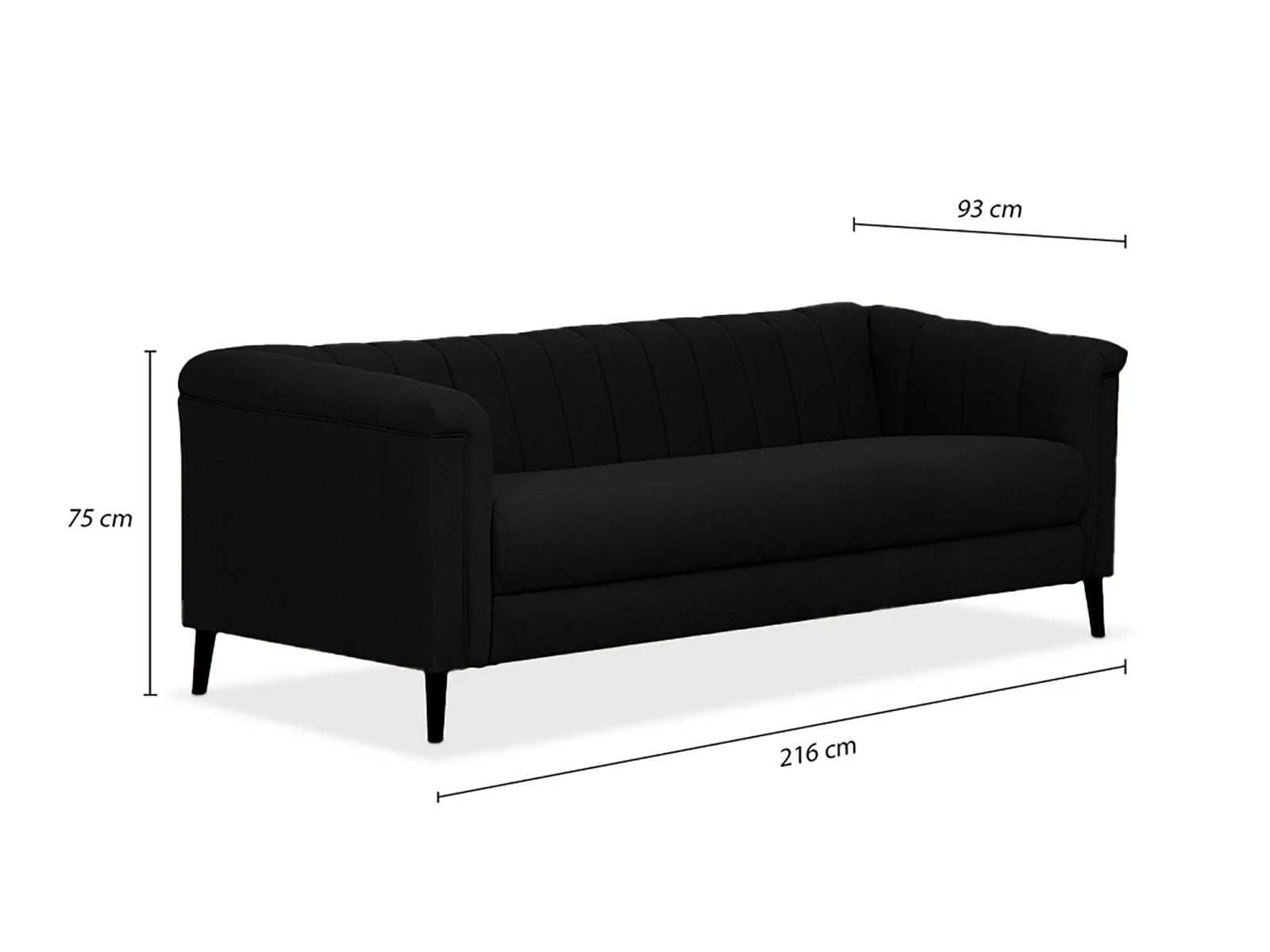 Sofa Triple Powell Met Black