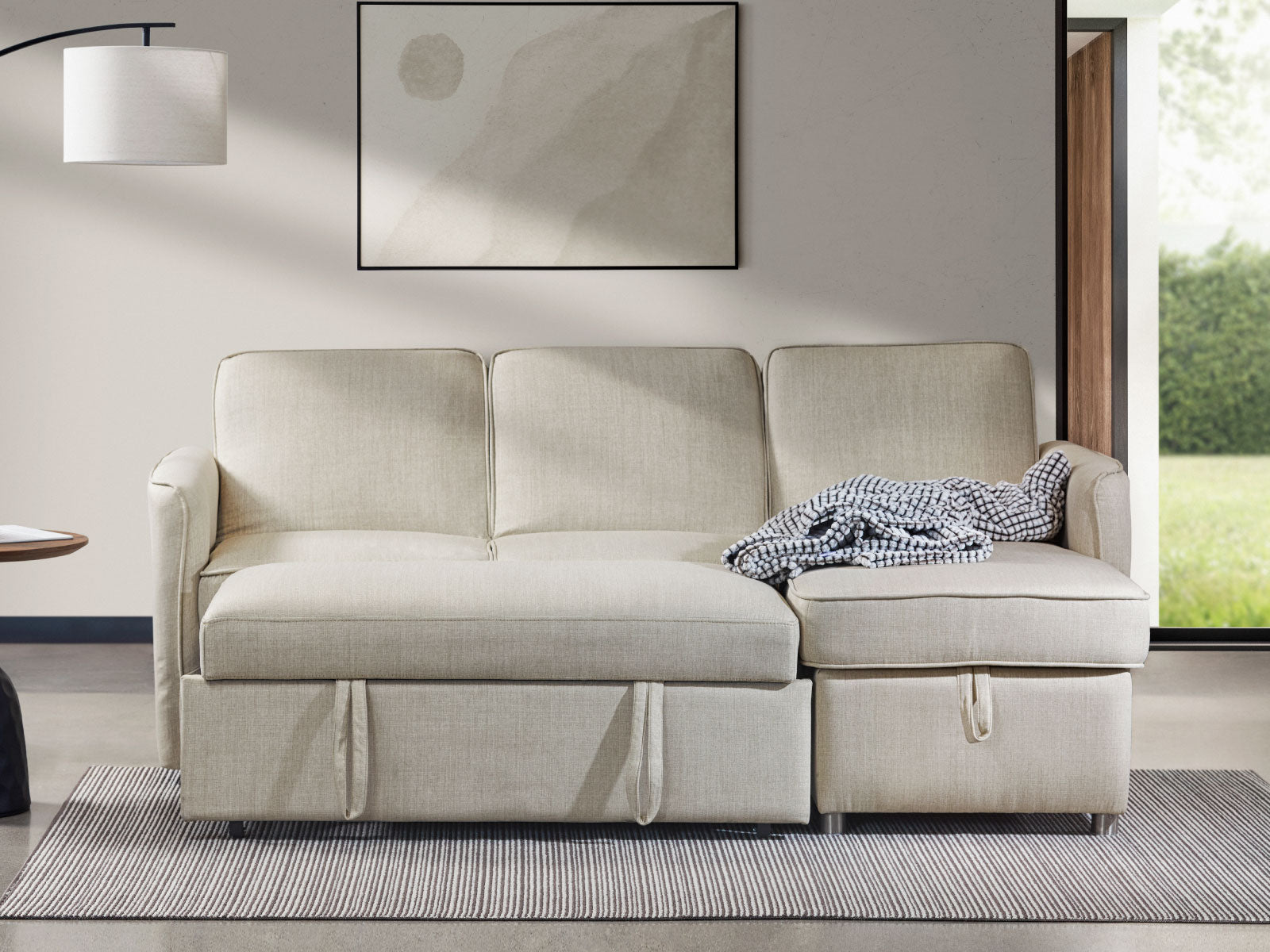 Sala Modular Sofa Cama Charlie #Color_Beige"T42100"