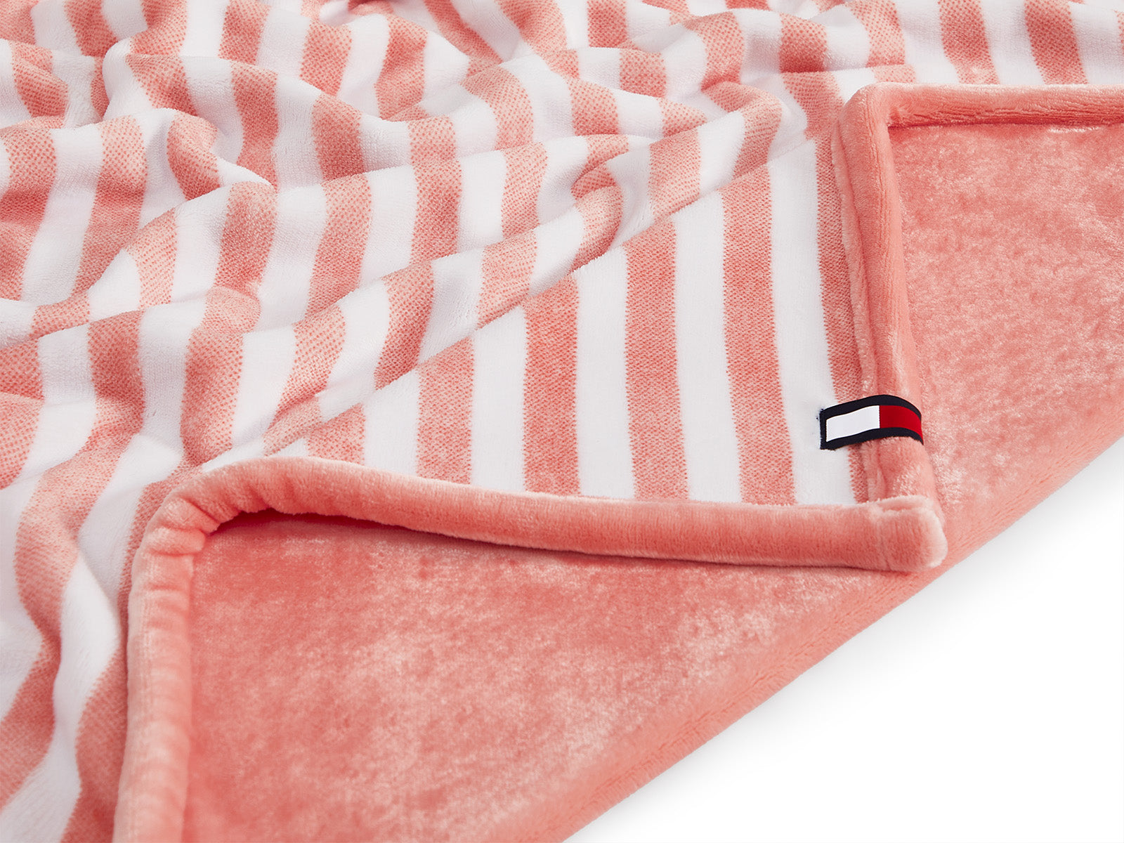 Manta Tommy Hilfiger  #Color_Lineas Corales Blancas