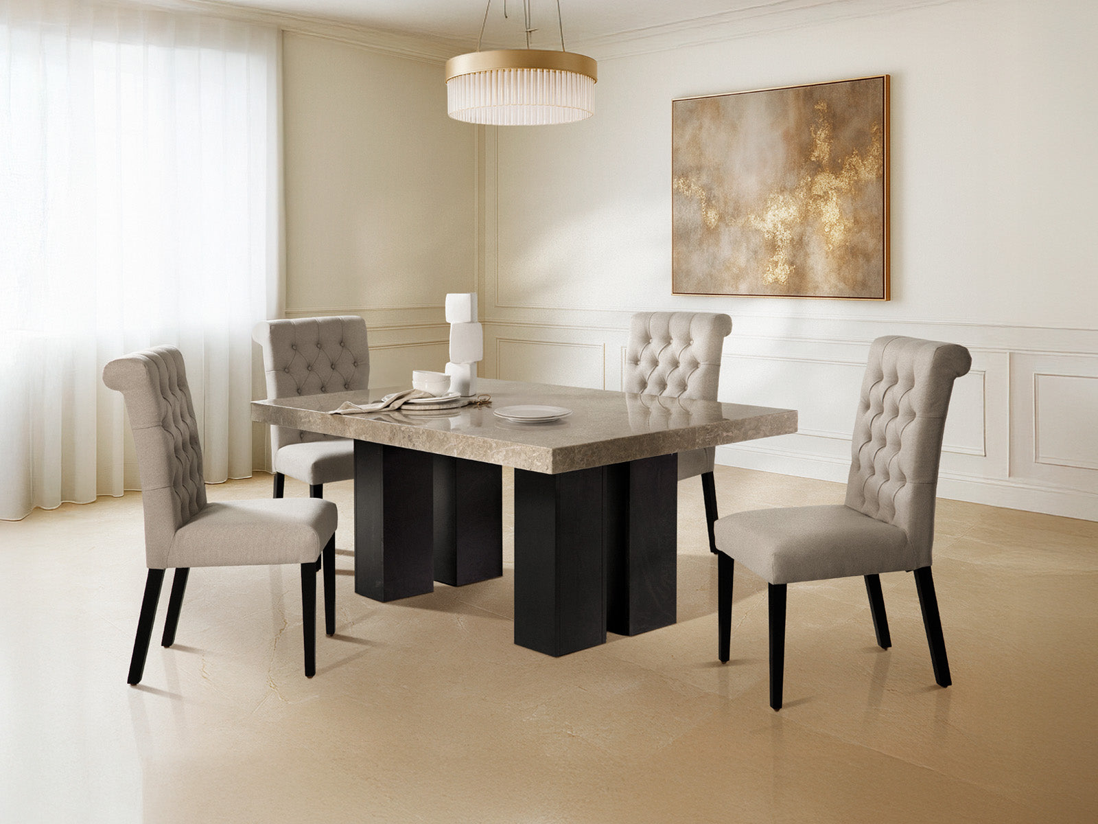 Mesa Comedor Badini Marmol Golden