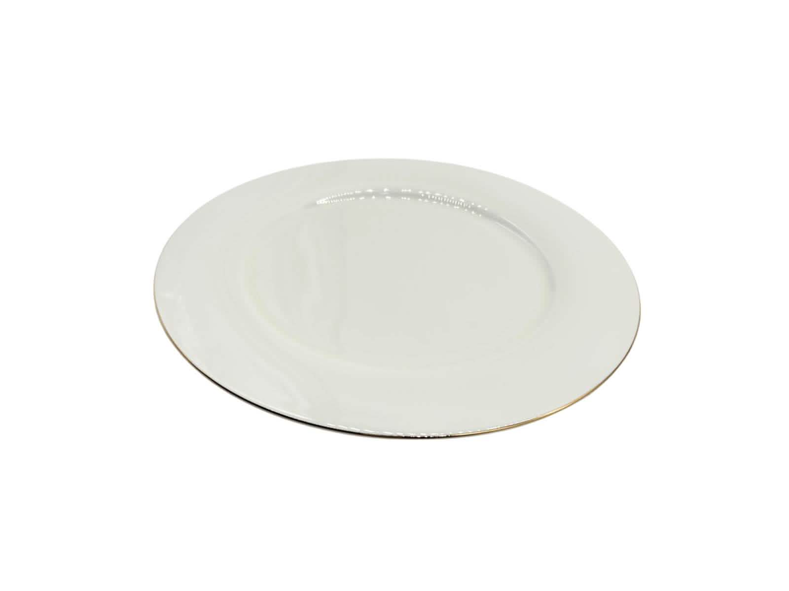 Plato Tendido Blanco de Cerámica Warenhaus