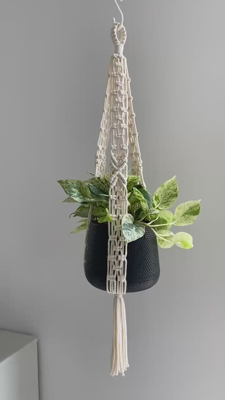 Porta Maceta Crudo Oscuro Khipu