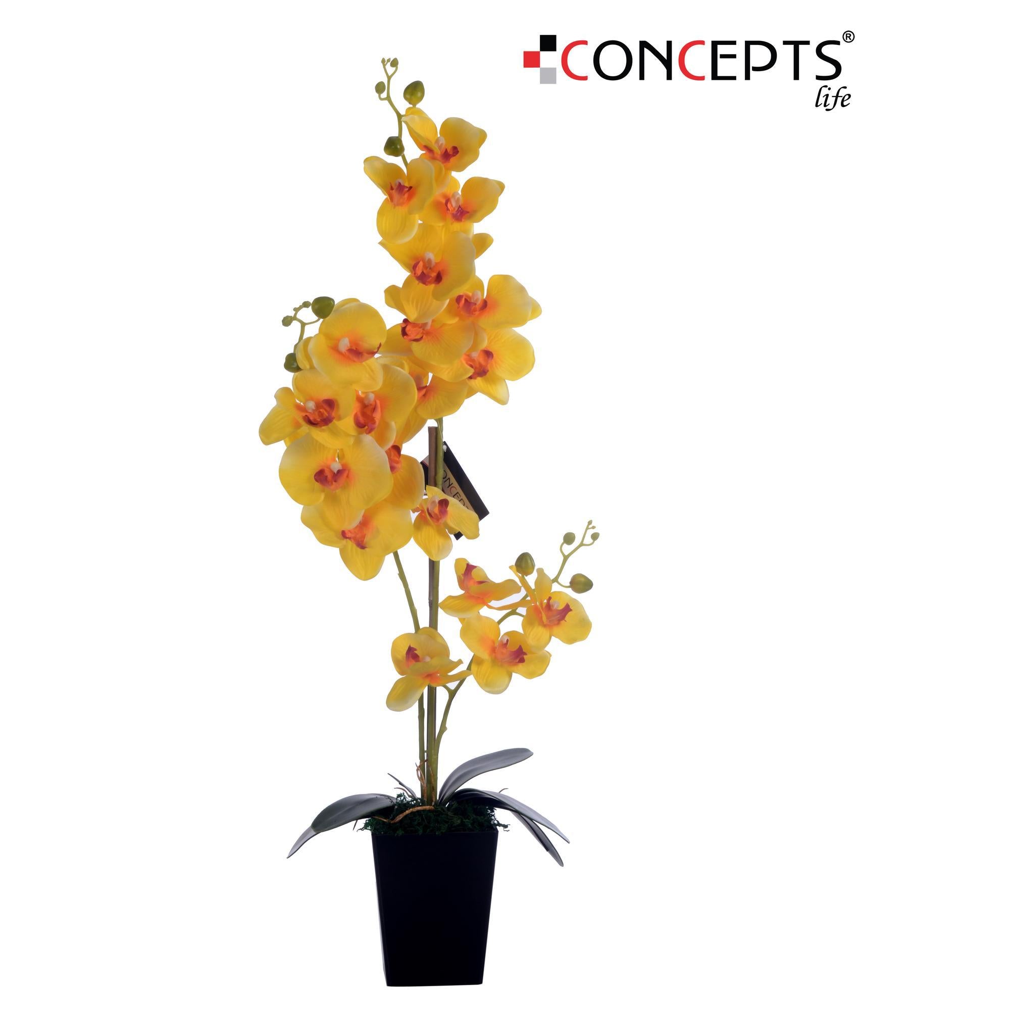 Flores Orquideas Artificiales C/Amarillo