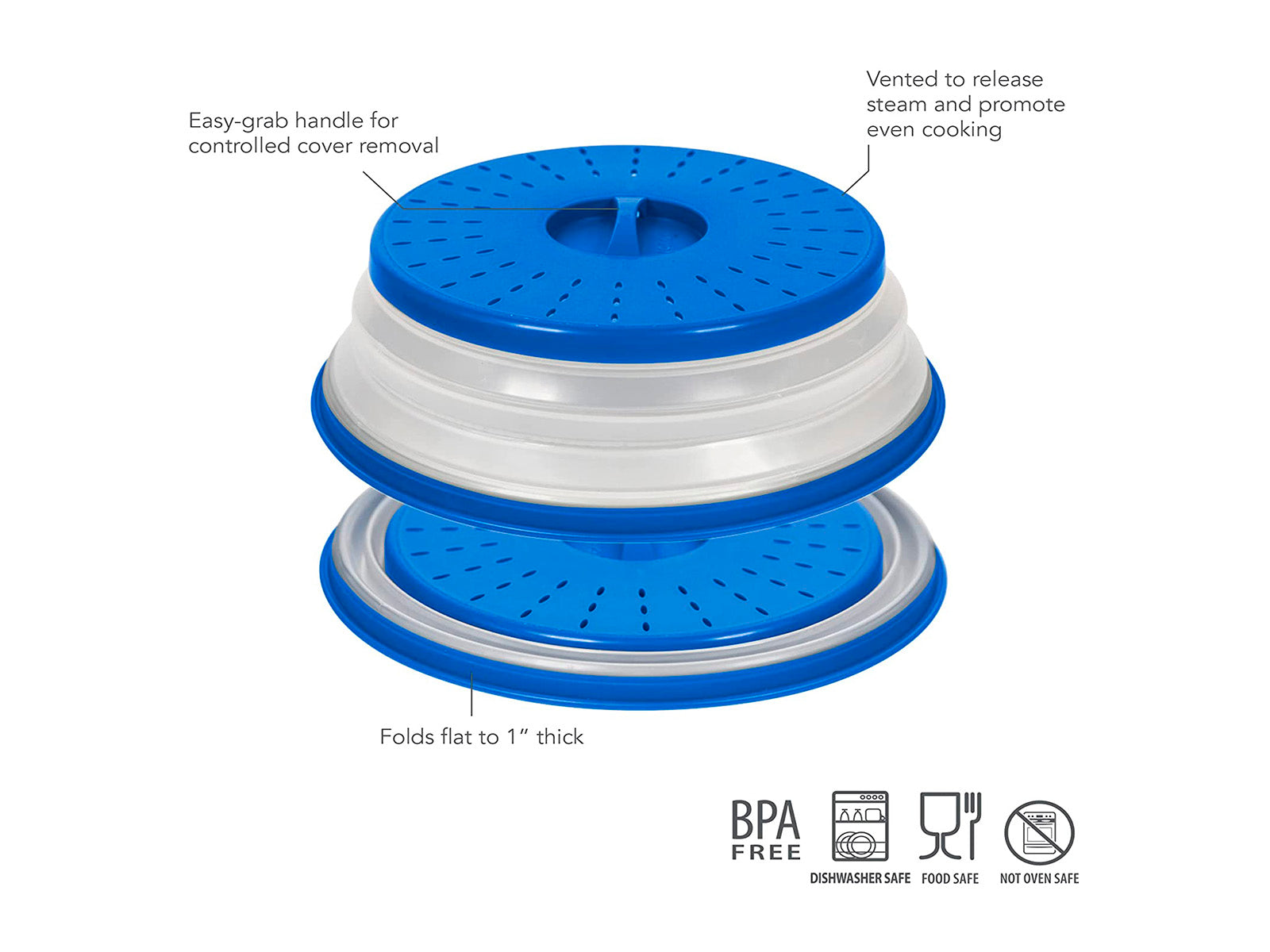 Compra Tapa Microondas Libre BPA 2PCS Tapadera Microondas Plegable Tapa  para Microondas con Asa, Plegable, con Ventilación de Plástico (Azul +  Verde) en
